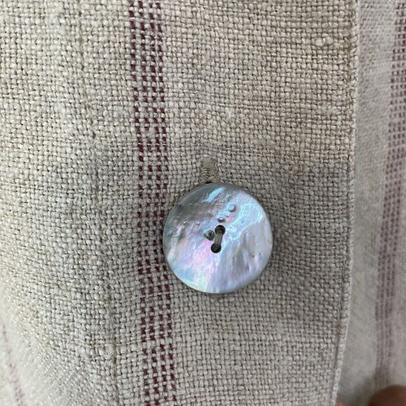 Gudrun Sjoden Striped Linen Cotton Dress Jacket Small Lagenlook Button Down - Picture 8 of 11